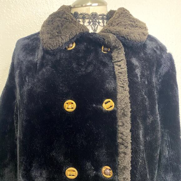 Fingerhut Fashions Faux Fur Mob Wife Witchy Whimsigoth Luxury Black Trench Coat - Picture 7 of 16